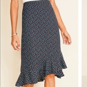 NWT Ann‎ Taylor Floral Wrap Flounce Skirt